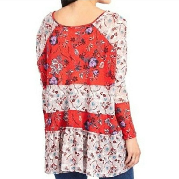 Free People Boho Long Sleeve Floral Blouse - Picture 2 of 10